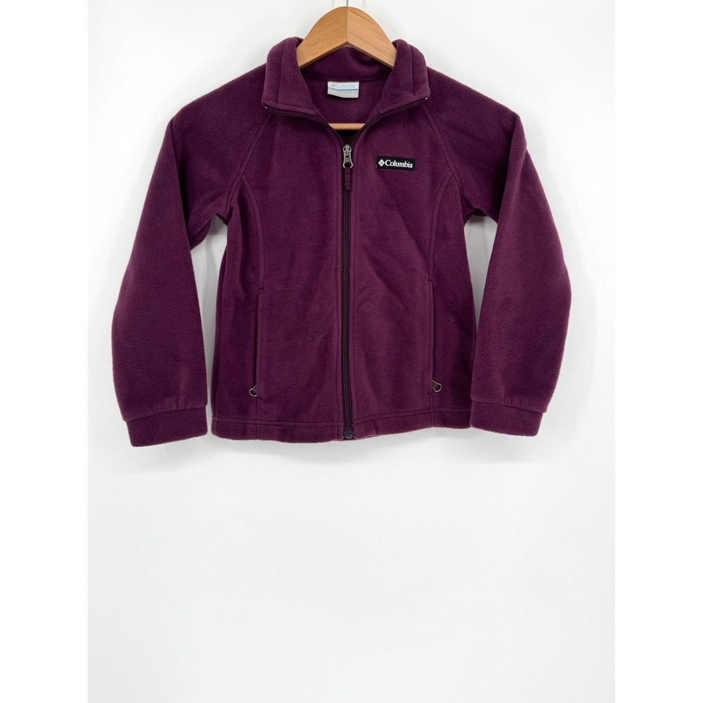 Columbia Girls Benton Springs Full Zip Fleece Jacket Purple WG6756 Size S 7/8